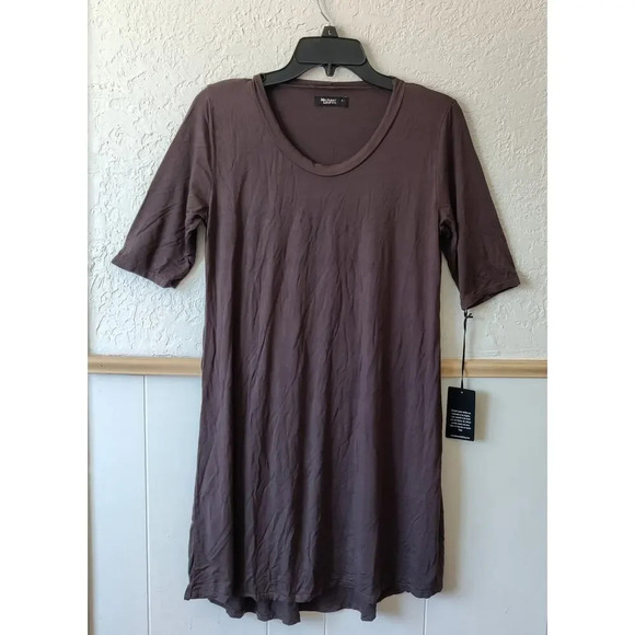 Michael Lauren Revolve Short Sleeve T-Shirt Dress Taupe Color Sz L Super Soft - Picture 5 of 7